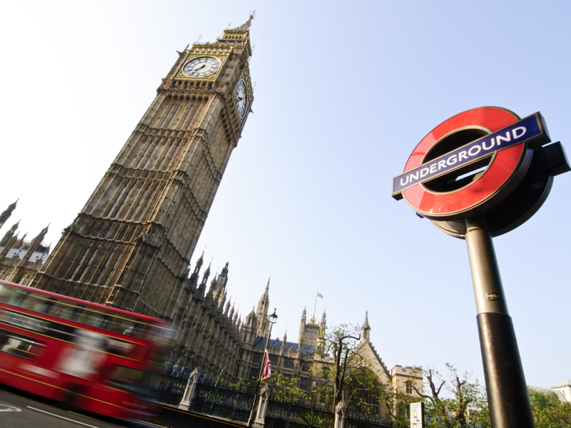 a ground view image of Big Ben, London.