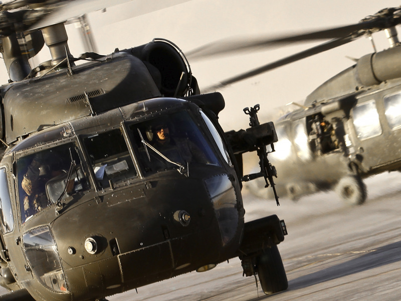 Image of a defence helicopter.