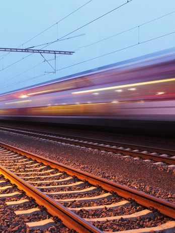 a train travelling at speed