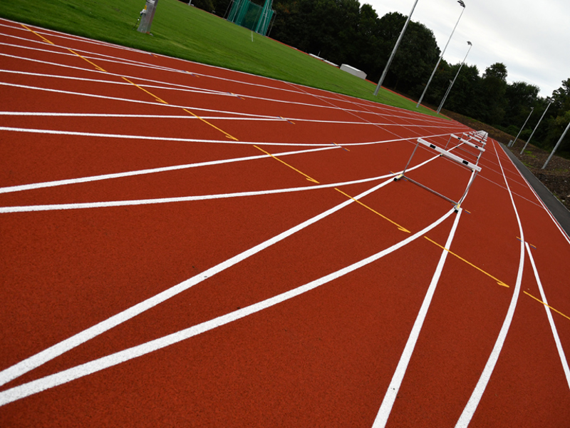 Image of a running tack with hurdles.