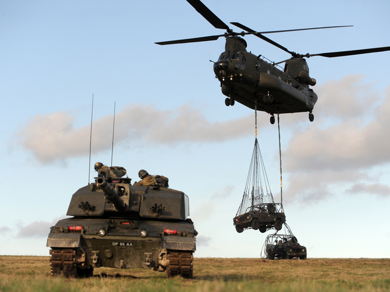 Ancillary military equipment being delivered