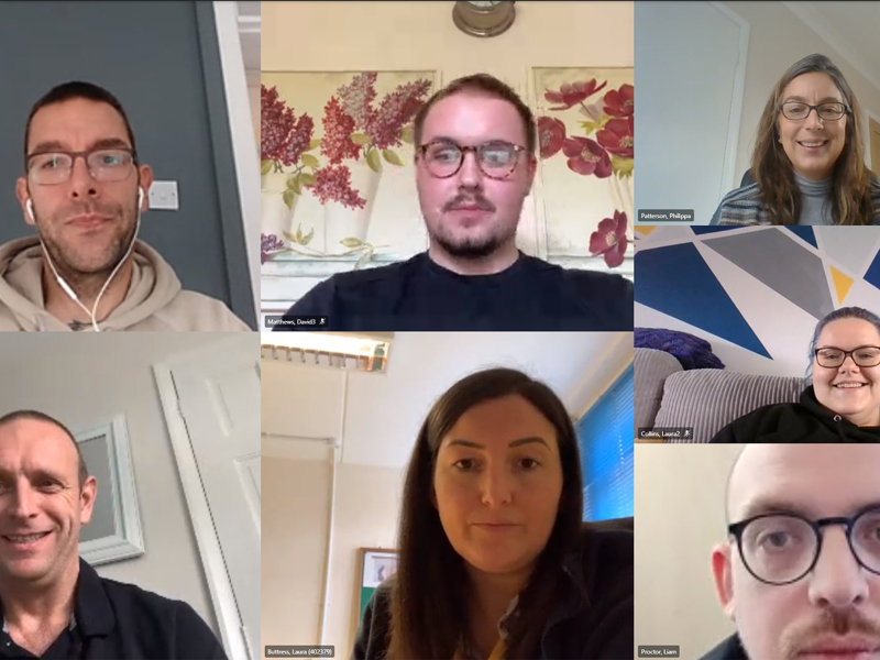 A screenshot image of people on a teams call.