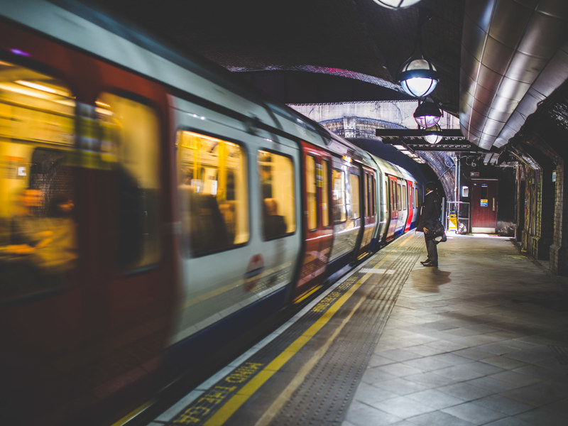 Image of a train going through a tunnel.