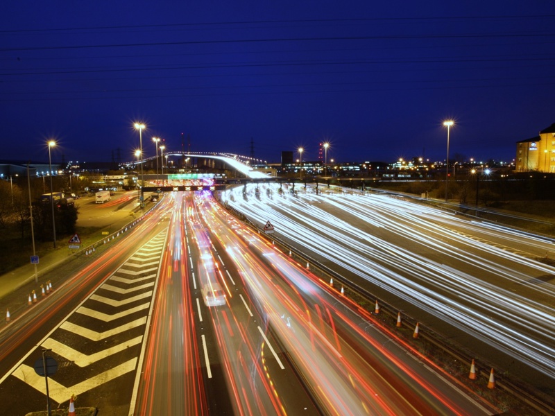 Dartford crossing at night.