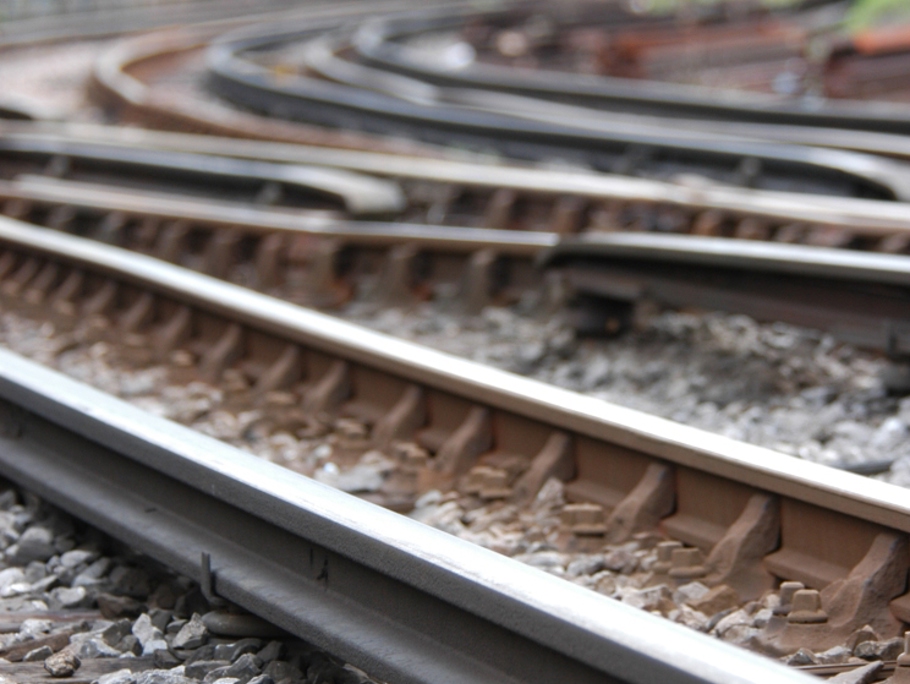 close up image of rail tracks