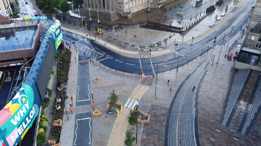 ariel view of a junction