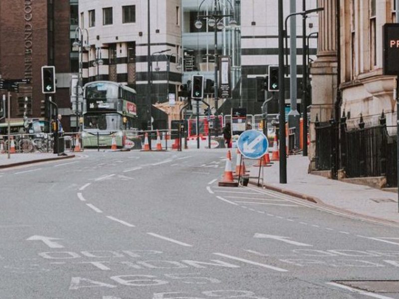 Image of an empty city, during Covid-19.