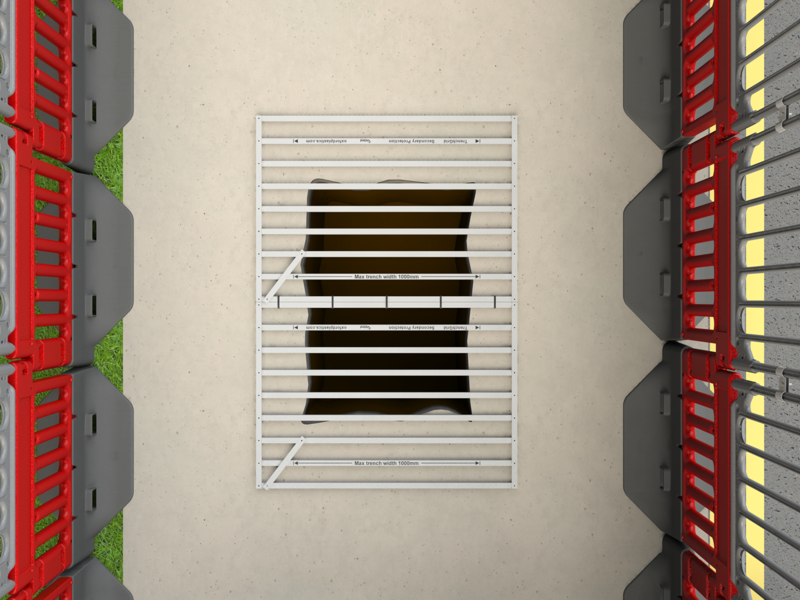 A safety covering of a hole.