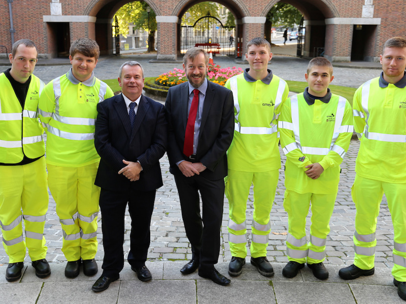 Cllr Humby and John Maddy welcome Amey’s new apprentices