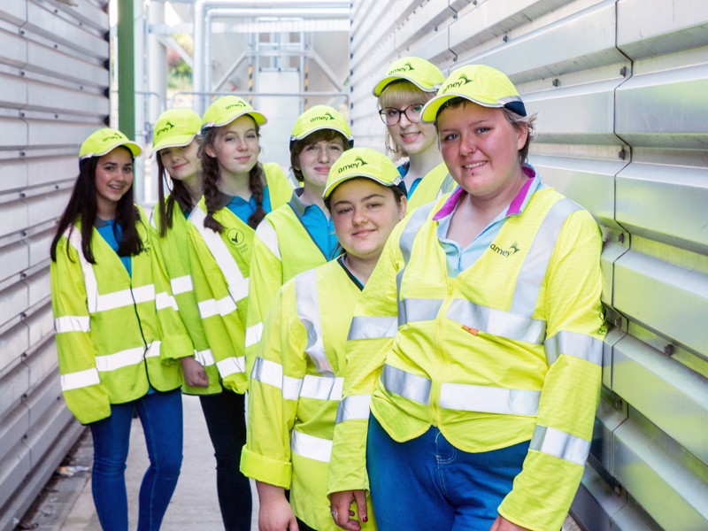Girl guides in Amey PPE.