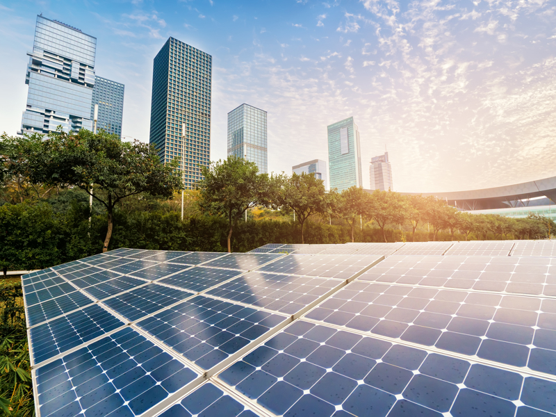 Image of infrastructure and solar panels