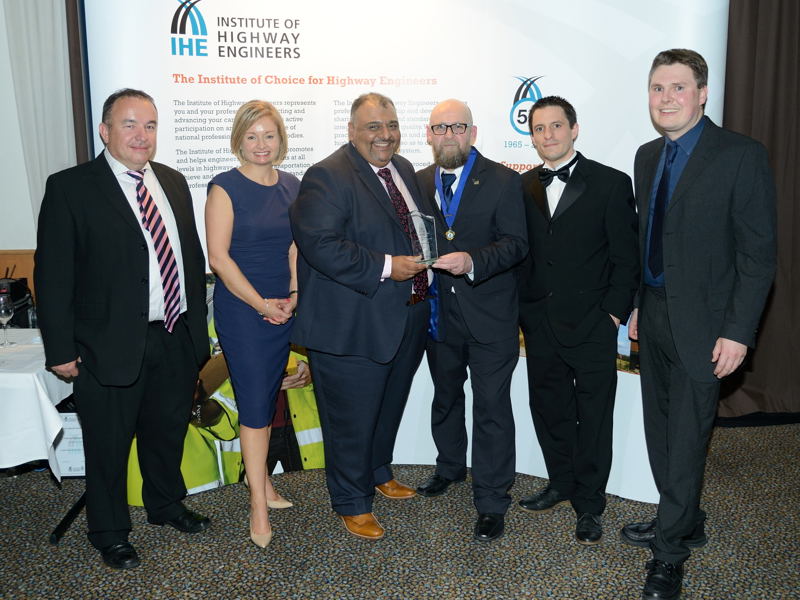 Amey employees, celebrating a second win for Gloucestershire highways,