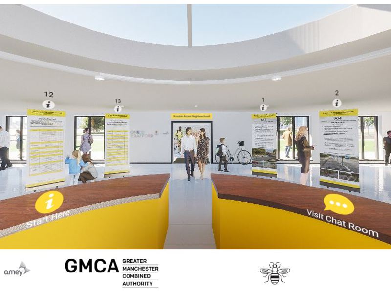 Image of a virtual reality platform to continue community engagement during covid.