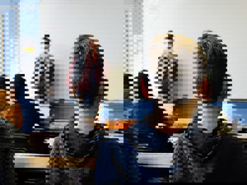 Image taken from the back of a classroom.