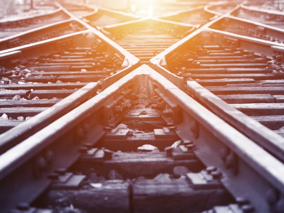 Up close image of rail tracks