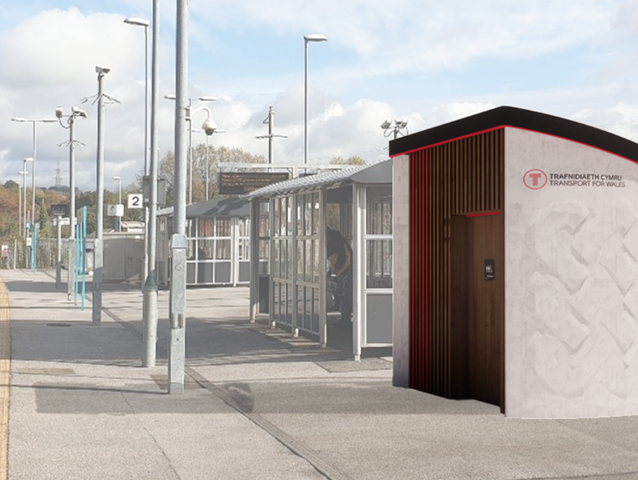 Image of waiting areas at a train platform.