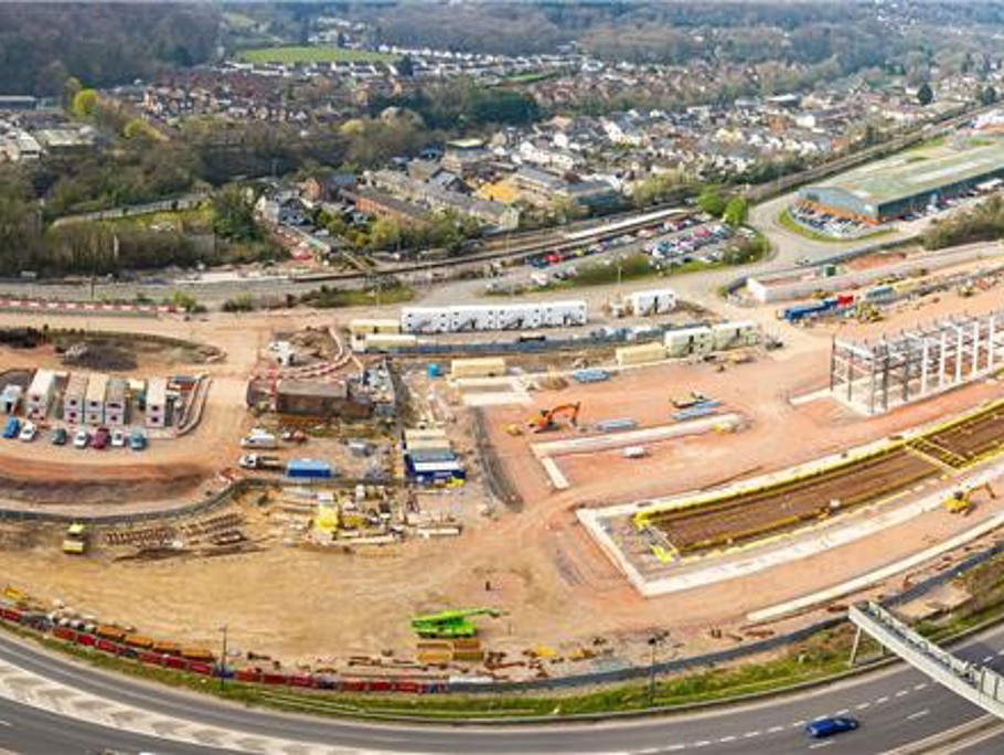 An Arial view of a construction site.