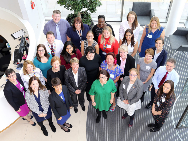 Group shot of Amey employees taken from above.